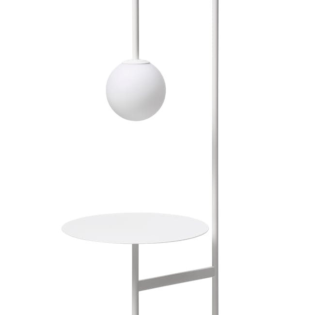 Cilja Floor Lamp with Side Table - White - 13