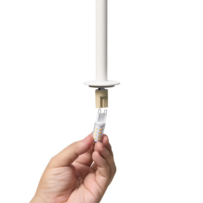 Cilja Floor Lamp with Side Table - White - 14