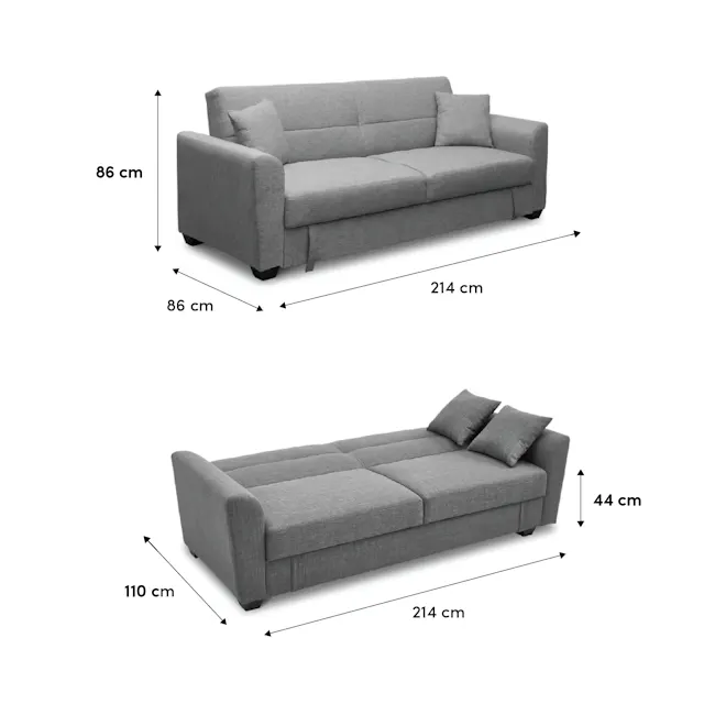Boston 3 Seater Storage Sofa Bed - Orion - 9