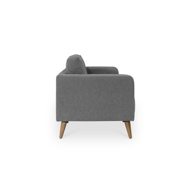 Bennett 3 Seater Sofa - Gray Owl - 7 - Grey upholstered armchair, modern design, wooden legs, minimalist style, cozy