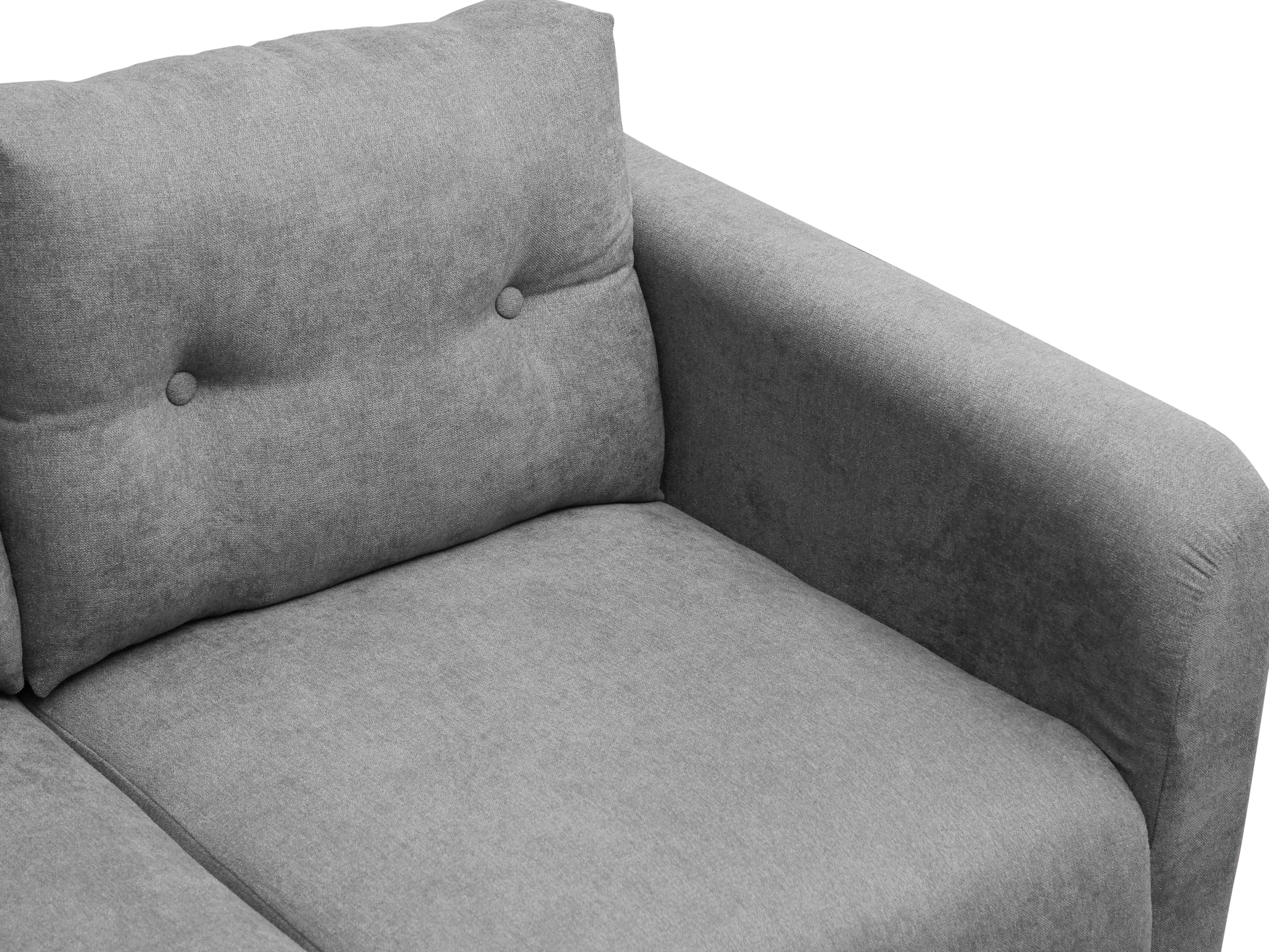 Bennett 3 Seater Sofa - Gray Owl - 9 - Grey upholstered sofa, modern design, textured fabric, plush cushions, comfortable