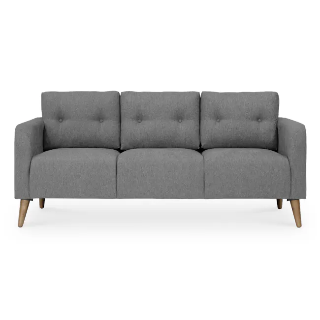 Bennett 3 Seater Sofa with Bennett 2 Seater Sofa - Gray Owl - 3 - Grey upholstered sofa, three-seater design, wooden legs