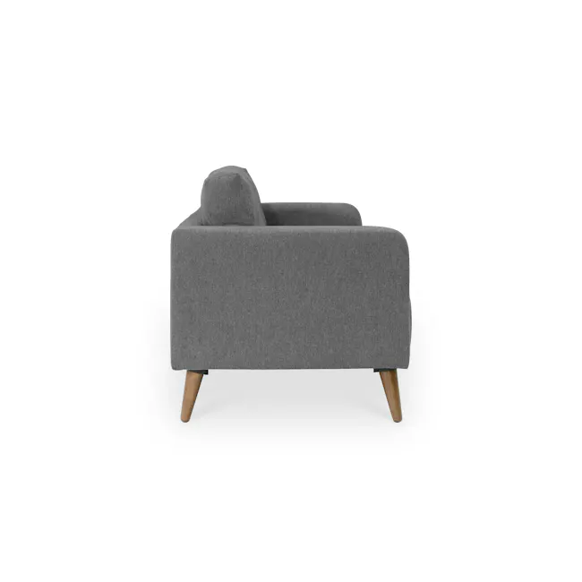 Bennett 3 Seater Sofa with Bennett 2 Seater Sofa - Gray Owl - 5 - Grey upholstered armchair, modern design, wooden legs