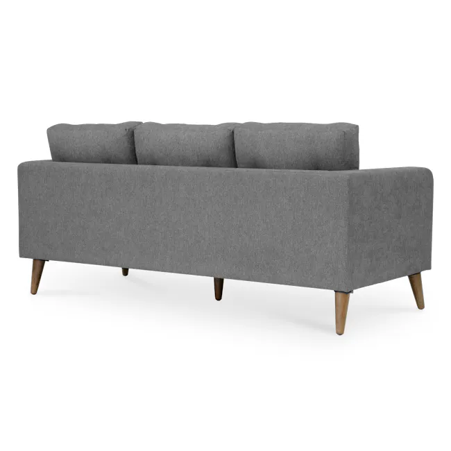 Bennett 3 Seater Sofa with Bennett 2 Seater Sofa - Gray Owl - 6 - Grey upholstered sofa, wooden legs, minimalist design
