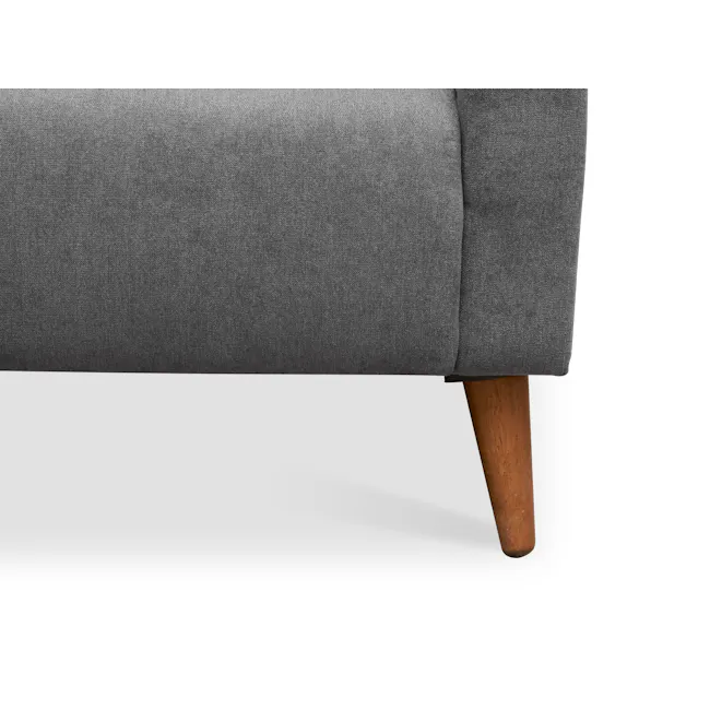 Bennett 3 Seater Sofa with Bennett 2 Seater Sofa - Gray Owl - 14 - Gray upholstered chair, wooden leg, textured fabric, soft