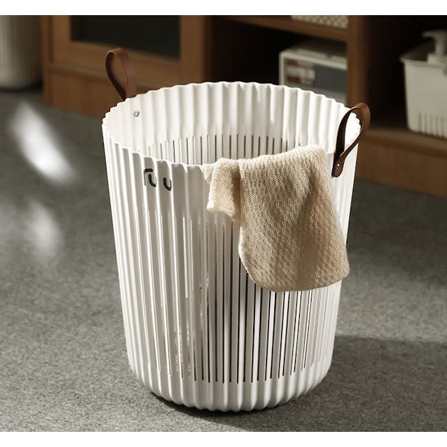 Myles Laundry Basket - White - 4