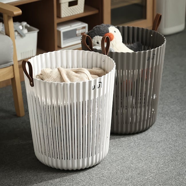 Myles Laundry Basket - White - 1