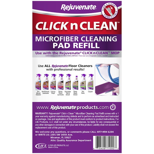 Rejuvenate Click & Clean Microfibre Cleaning Pad Refill - 5