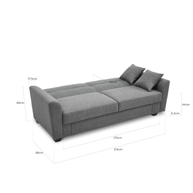 Boston Storage Sofa Bed - Siberian Grey - 6