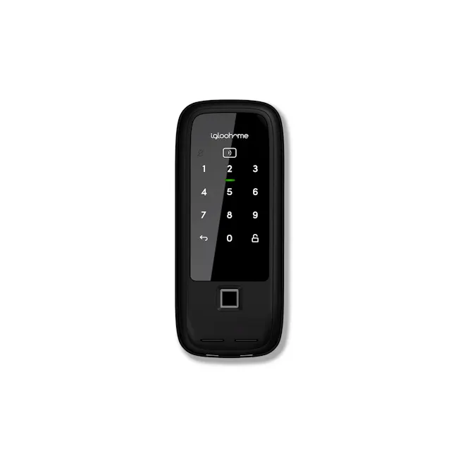 igloohome Rim Lock Metal Gate 2 Fingerprint - 1 - Black keypad phone with green number 2, Igloohome branded keypad phone