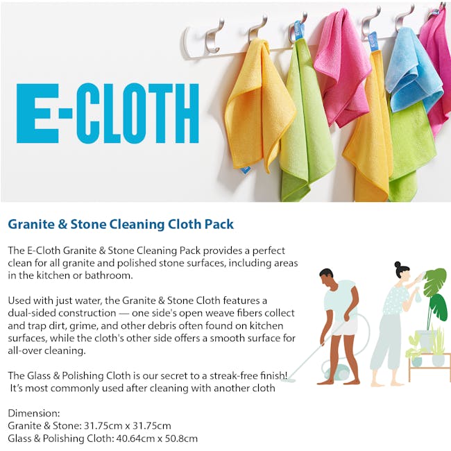 e-cloth Granite Cleaning Cloth Pack (Set of 2) - 2
