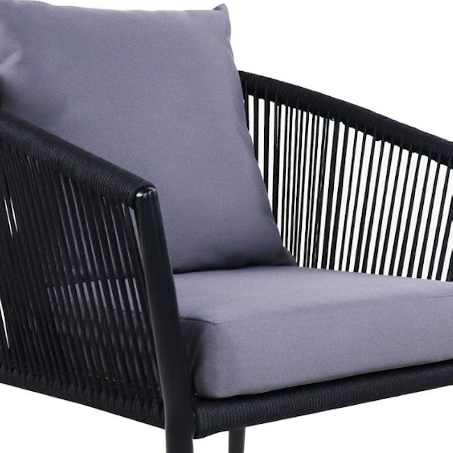 Kyoto Loveseat & 2 Armchair Set - Grey Cushion - 1