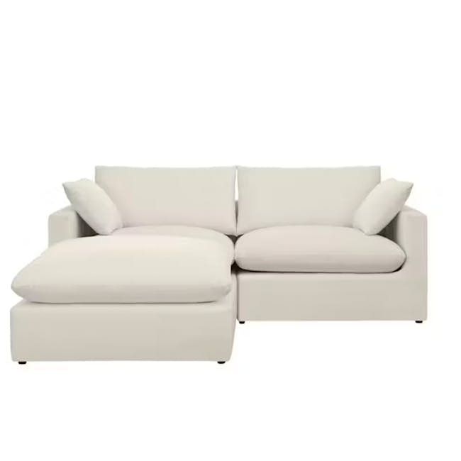 Russell 3 Seater Sofa with Ottoman - Oat (Eco Clean Fabric) - 13