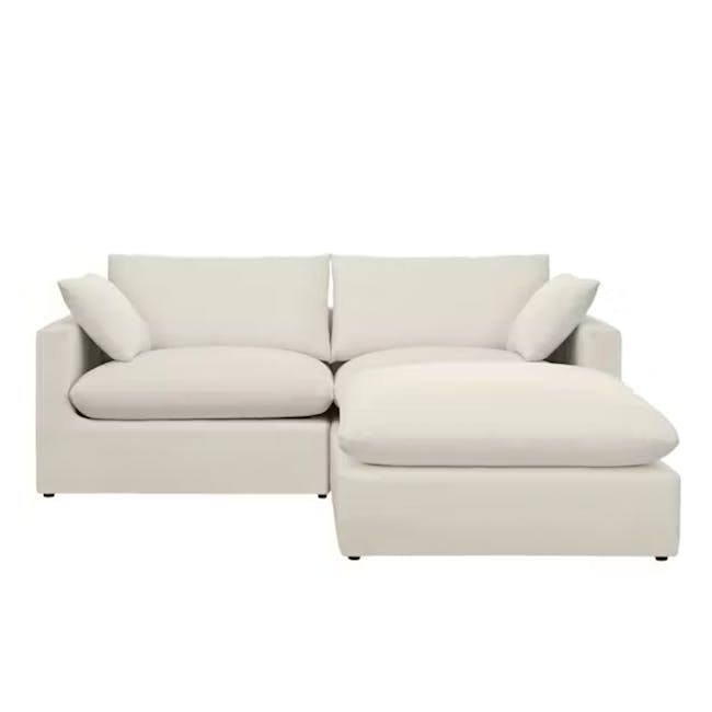 Russell 3 Seater Sofa with Ottoman - Oat (Eco Clean Fabric) - 0