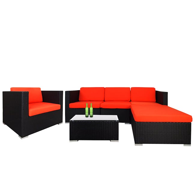 Summer Modular Outdoor Sofa Set - Orange Cushions - 0