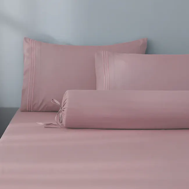 Robinsons Silky Soft Embroidered Microfibre Fitted Sheet Set Core Collection - Orchid Pink (4 Sizes) - 1