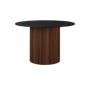 Arielle Round Dining Table 1.2m - Walnut, Meteor Black (Sintered Stone) - 0