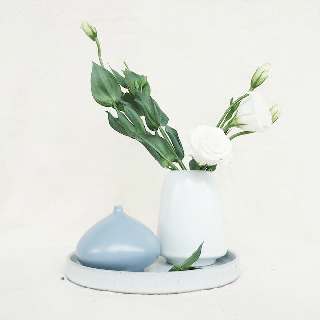 Nordic Matte Vase Flat Bud - Blue Grey - 2