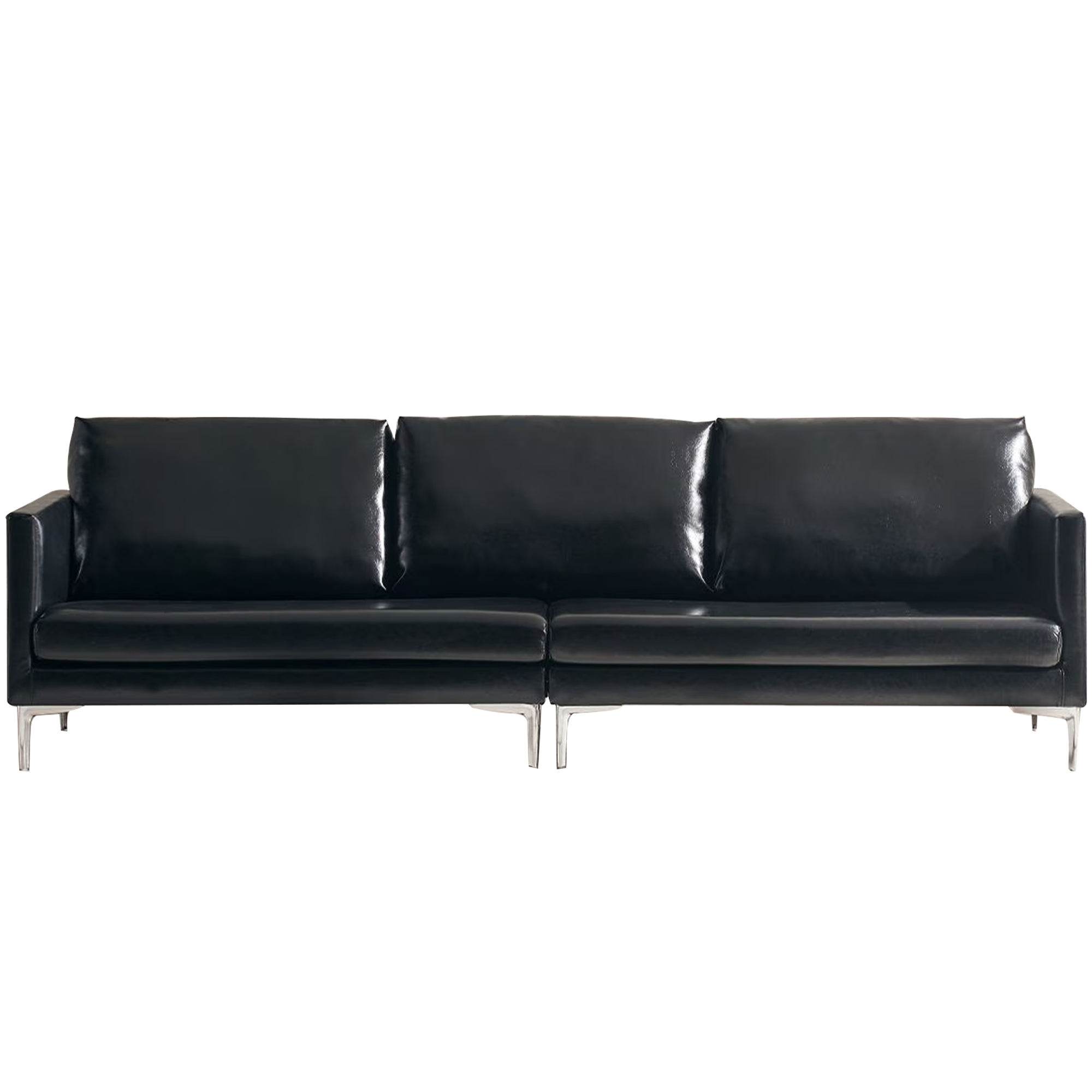 Leca 4 Seater Sofa - Black (Faux Leather)