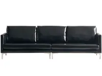 Leca 4 Seater Sofa - Black (Faux Leather)