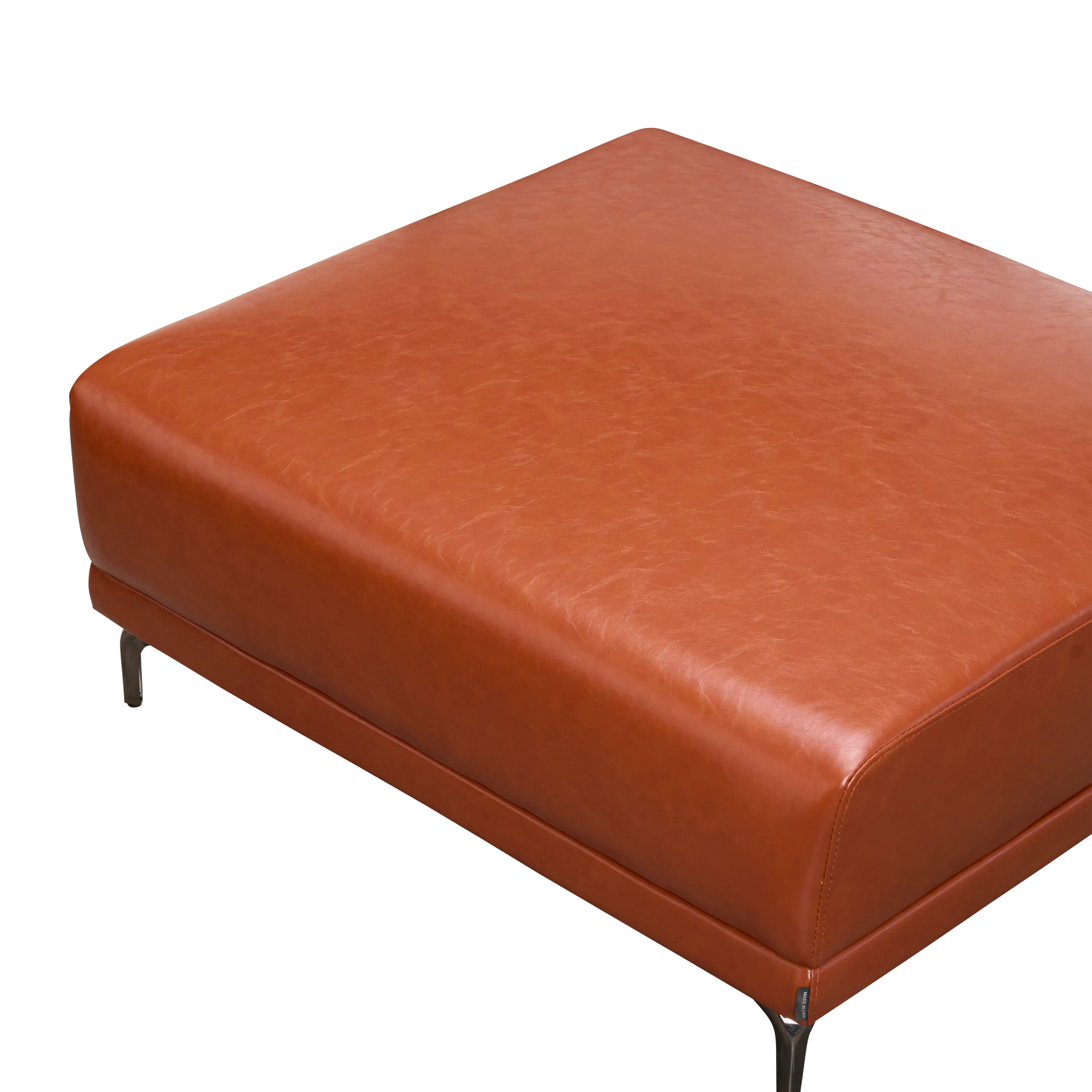 Lorney Ottoman - Camel (Faux Leather) - 28
