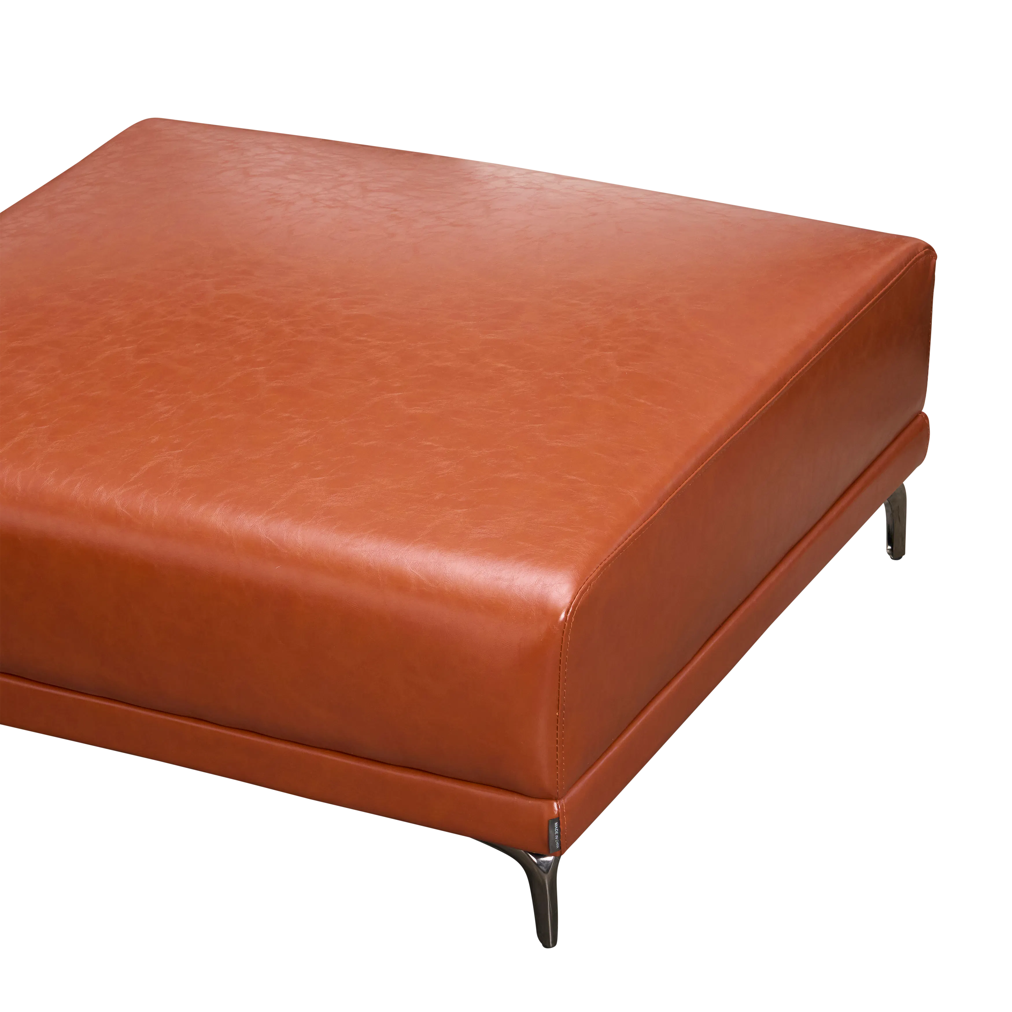 Lorney Ottoman - Camel (Faux Leather) - 32