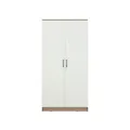 Fince 2 Door Wardrobe 0.9m - White, Oak