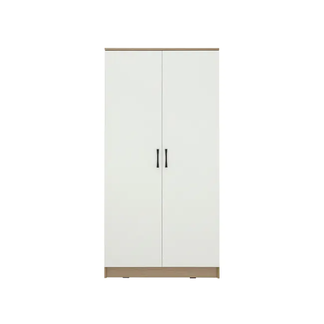 Fince 2 Door Wardrobe 0.9m - White, Oak - 1