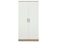 Fince 2 Door Wardrobe 0.9m - White, Oak