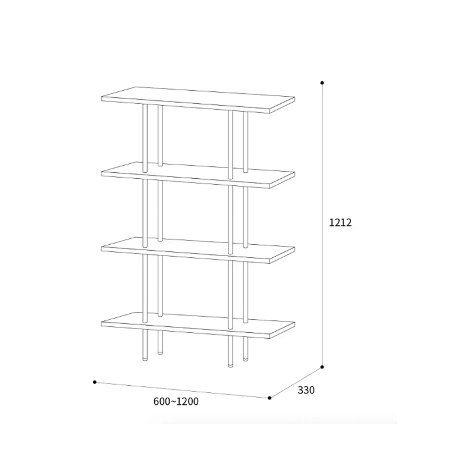 Bauhaus 4-Tier Display Shelf - Ivory - 15