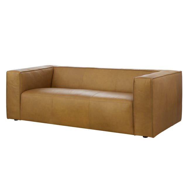 Antonio 3 Seater Sofa - Saddle Tan (Premium Aniline Leather) - 2