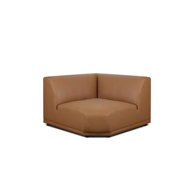 Milan 4 Seater Corner Extended Sofa - Caramel Tan (Faux Leather) - 25 - Leather sofa, brown leather, modern design