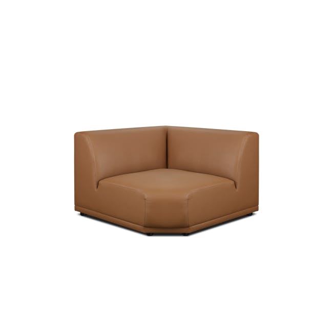 Milan Corner Unit - Caramel Tan (Faux Leather) - 1 - Leather sofa, brown leather, modern design, comfortable seating