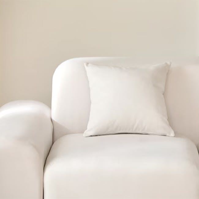 Sono 4 Seater Chaise Sofa - Ivory (Pet Friendly) - 13 - White sofa, minimalist design, soft cushions, modern decor, cozy