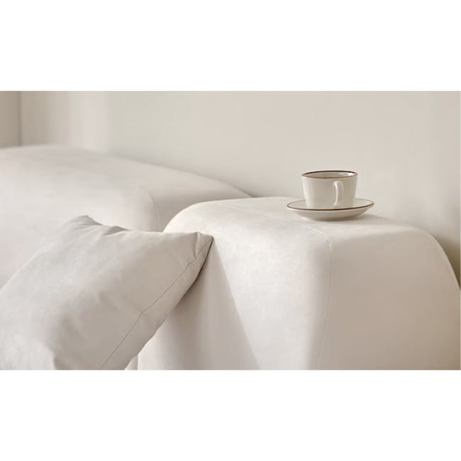 Sono 4 Seater Chaise Sofa - Ivory (Pet Friendly) - 17 - White, minimalist, serene, cozy, soft, elegant, tranquil, calm