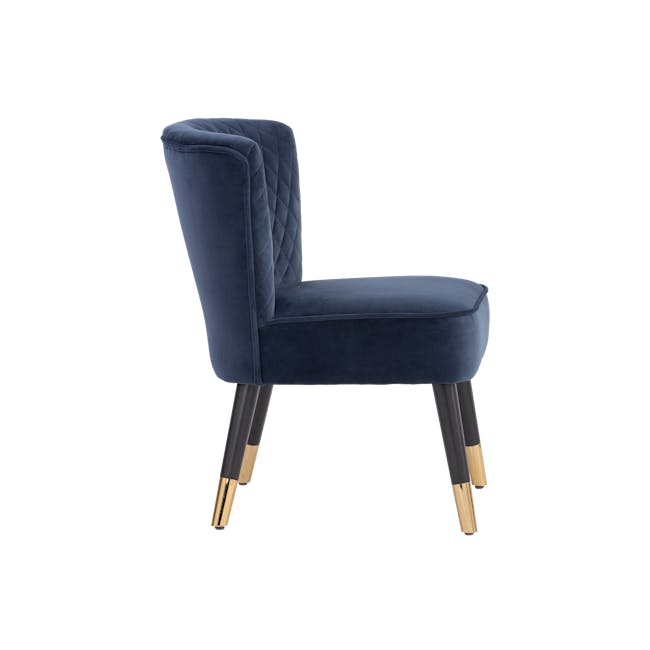 Carter 3 Seater Sofa in Espresso with Bianca Lounge Chair in Navy (Velvet) - 16