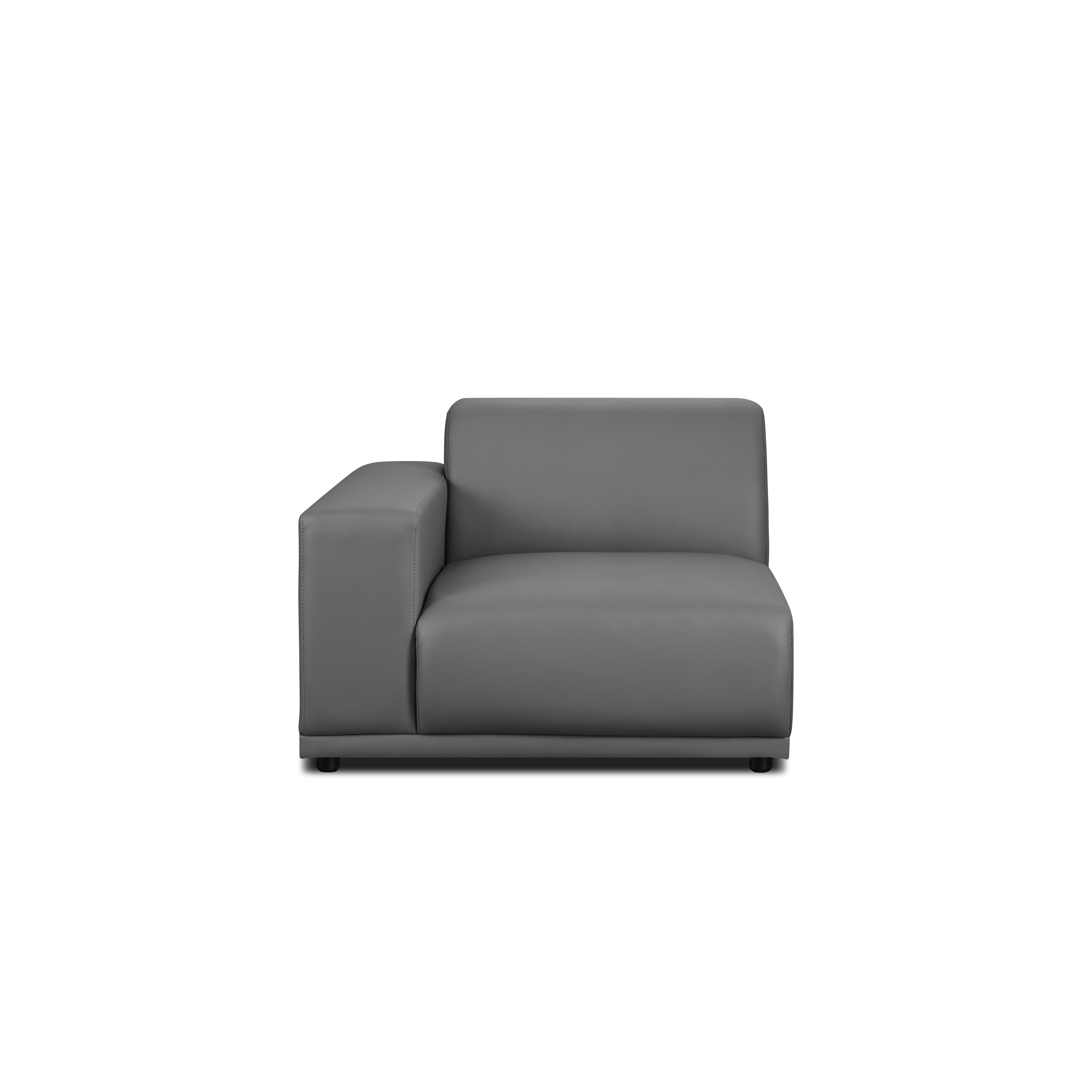 Milan Left Arm Unit - Smokey Grey (Faux Leather)