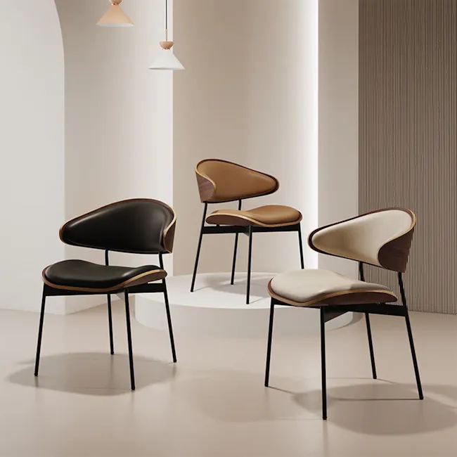 Edson Dining Chair - Ivory (Faux Leather) - 3