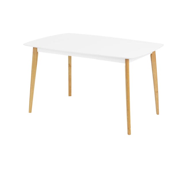 Harold Dining Table 1.2m in White with 4 Harold Dining Chairs in White - 1