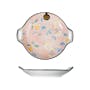 Table Matters Camellia 9 inch Oval Plate With Handles - 0