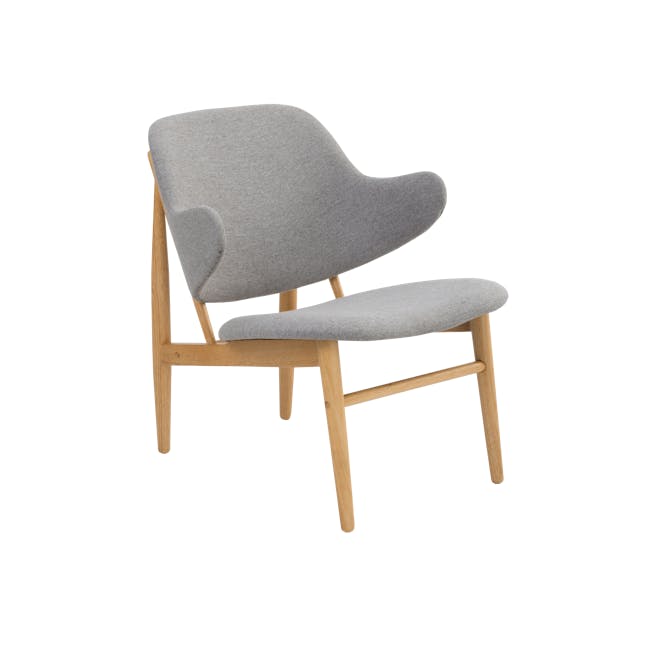 Vezel Lounge Chair - Oak, Dolphin Grey (Fabric) - 0