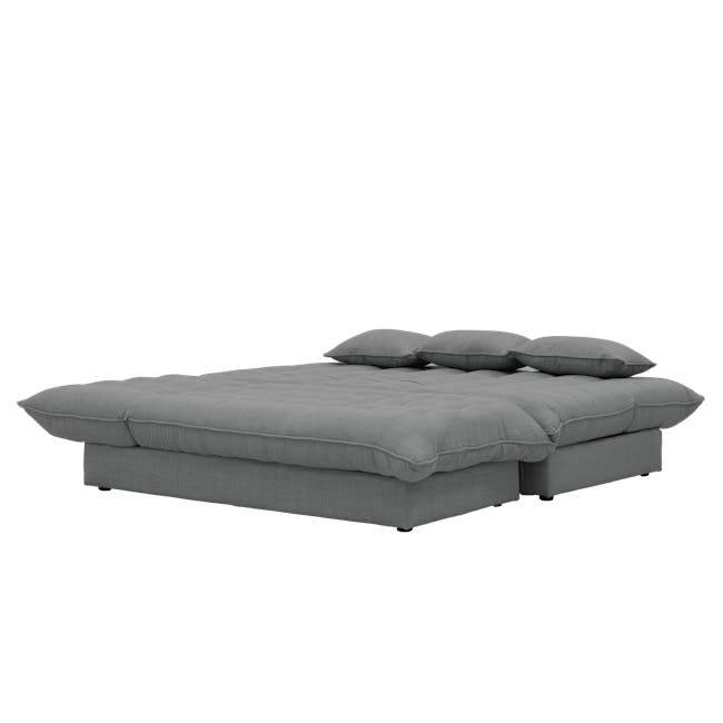 Tessa L-Shaped Storage Sofa Bed - Pewter Grey (Eco Clean Fabric) - 1