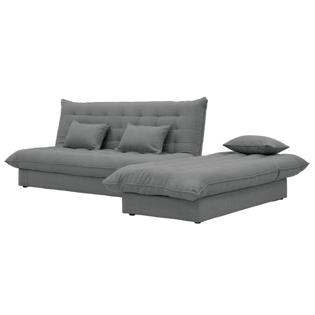 Tessa L-Shaped Storage Sofa Bed - Pewter Grey (Eco Clean Fabric) - 5
