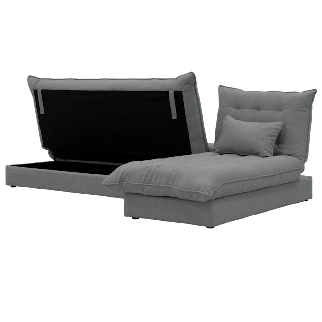 Tessa L-Shaped Storage Sofa Bed - Pewter Grey (Eco Clean Fabric) - 4