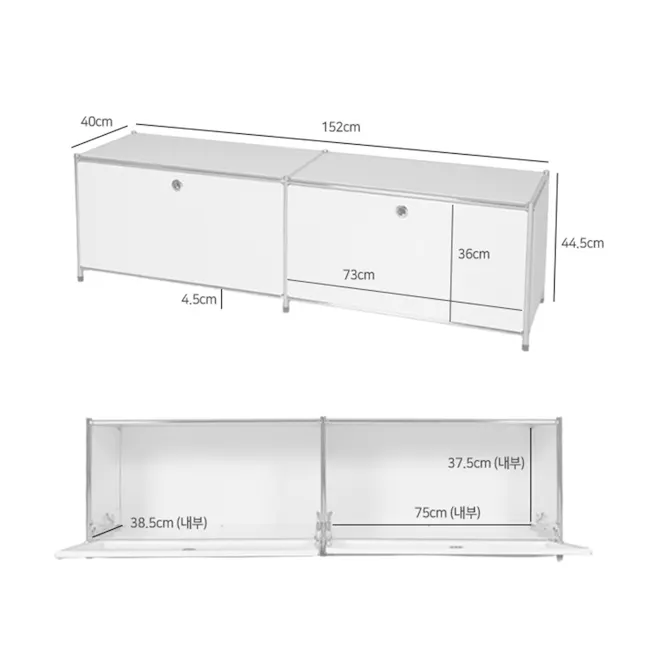 Cusso Stainless Steel 1x2 Cabinet - Pure White - 10