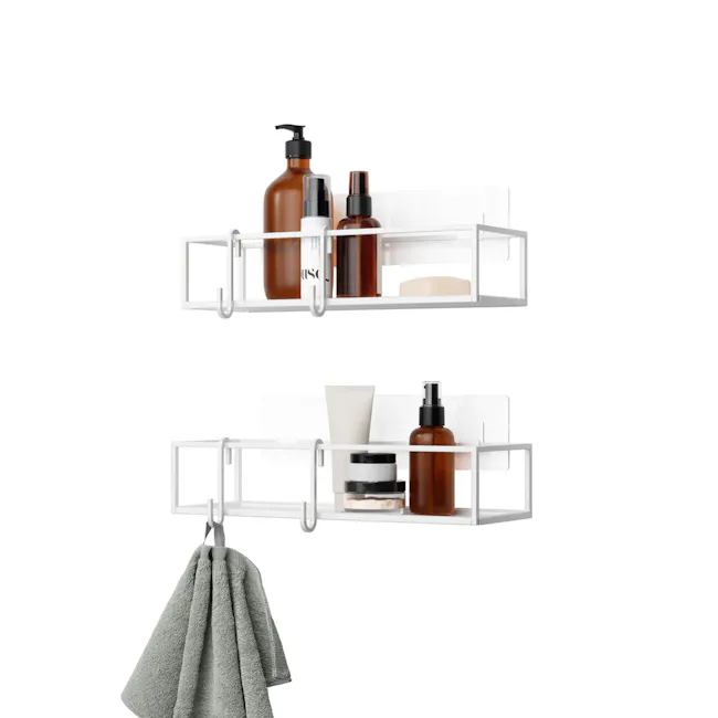 Cubiko Wall Shelf Rack (Set of 2) - White - 2