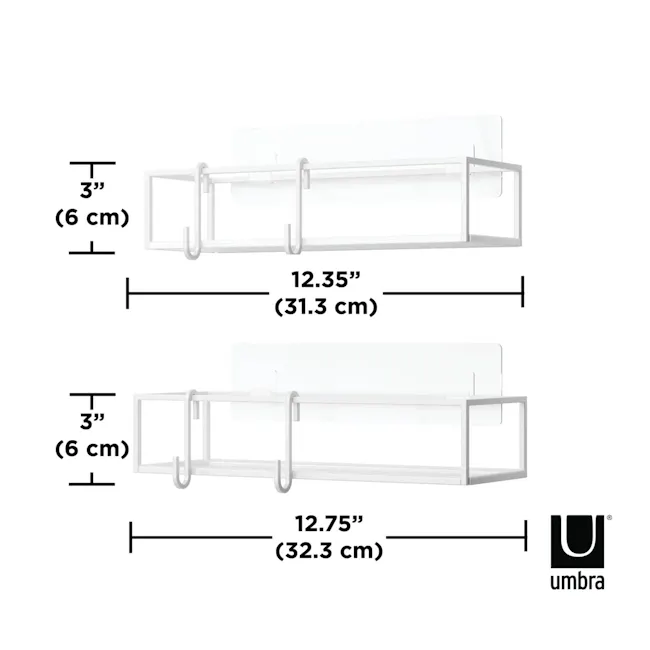 Cubiko Wall Shelf Rack (Set of 2) - White - 4