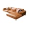 Colton L-Shaped Sofa - Tan (Genuine Cowhide + Faux Leather) - 0