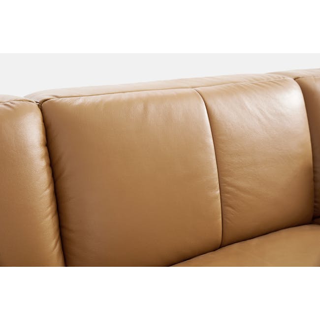 Colton L-Shaped Sofa - Tan (Genuine Cowhide + Faux Leather) - 14