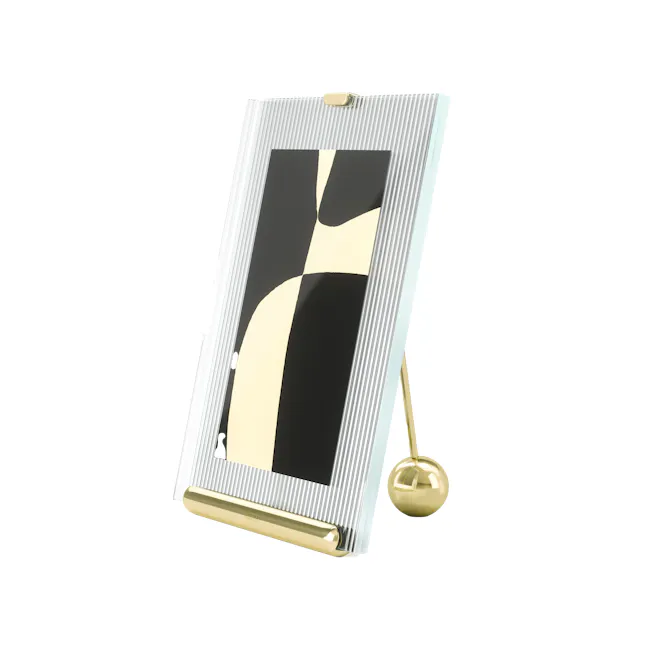 Flute Photo Frame 4x6/5x7 - Brass - 1 - Gold-framed modern art, abstract design, minimalist decor, sleek presentation